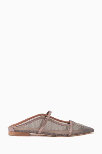 Maureen Flats in Tulle & Metallic Leather