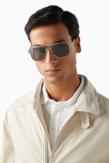 Harry Aviator Polarized Sunglasses in Stainless Steel