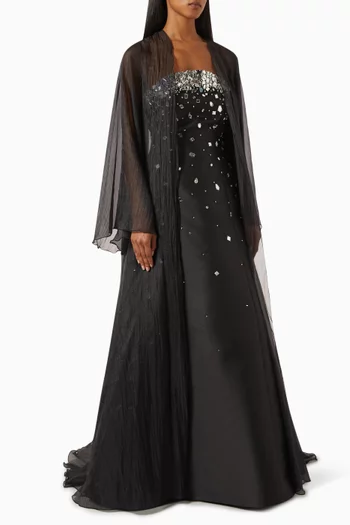 Embellished Gown & Abaya Set