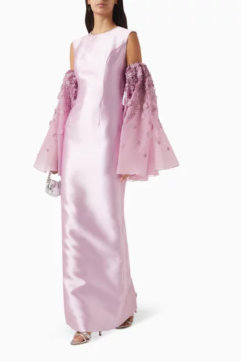 Aviana Detachable-sleeve Maxi Dress