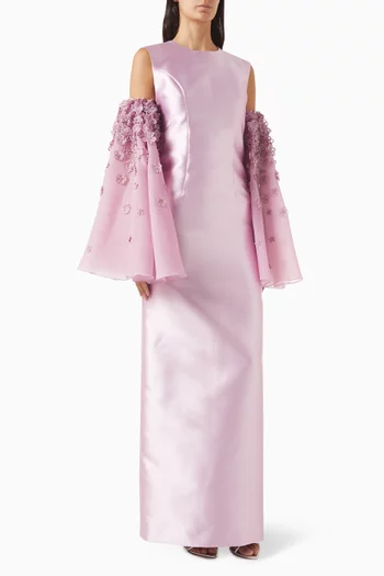 Aviana Detachable-sleeve Maxi Dress
