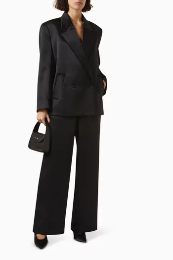 Notched Lapel Blazer in Duchess Satin