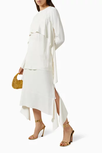 Asymmetric Midi Skirt in Viscose