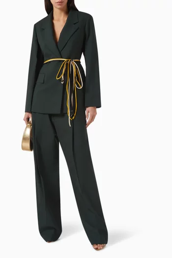 Belted Blazer in Wool Blend