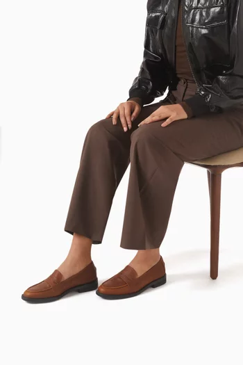 Wilde Pebble Penny Loafers in Grainy Leather