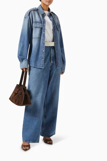 Alfio Oversized Shirt in Denim