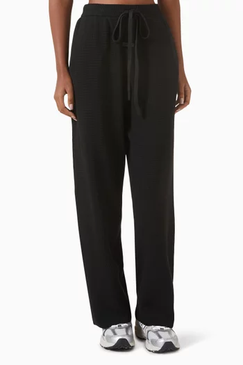 Relaxed Sweatpants in Waffle-knit