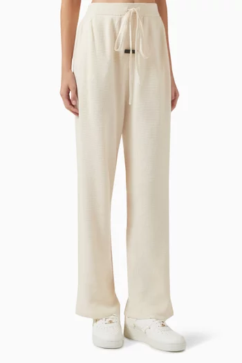Relaxed Sweatpants in Waffle-knit