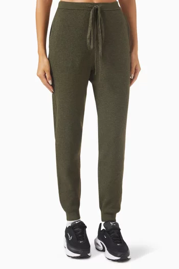 Waffle Fitted Sweatpants in Nylon-blend Knit