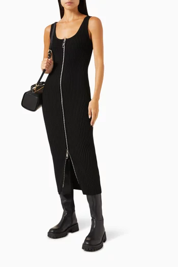 Sleeveless Midi Dress in Viscose Blend