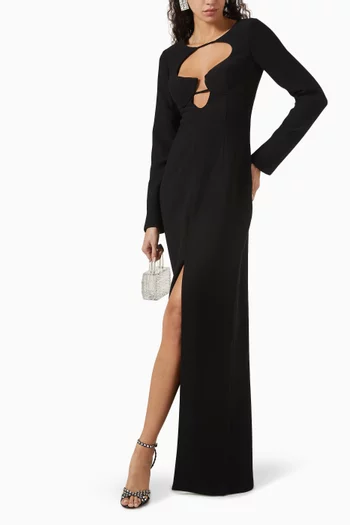 Cut-out Maxi Dress in Crepe