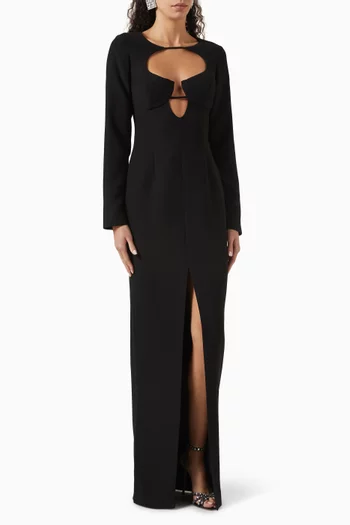 Cut-out Maxi Dress in Crepe