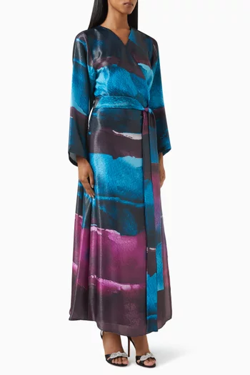 Printed Wrap Dress in Silk