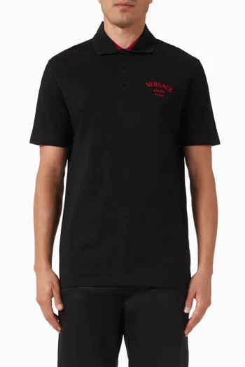 Milano Stamp Polo Shirt in Cotton