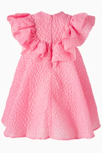 Ruffle Bib Crushed Dress