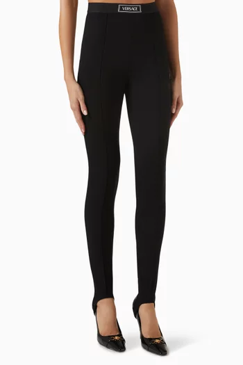 لغينغز بأشرطة مطاطية أسفل القدم وقصة من التسعينيات مزيج فيسكوز