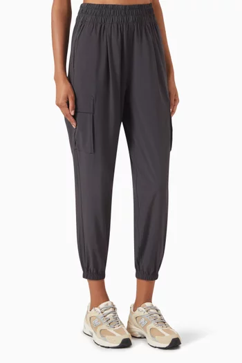 Villa Cargo Sweatpants in Stretch Woven-fabric