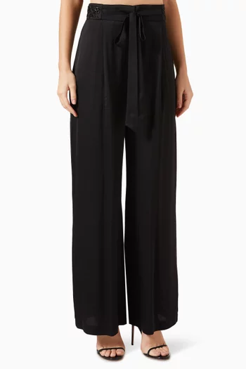 Wide-leg Pants in Viscose-blend