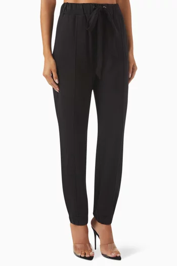 Tapered Drawstring Pants in Stretch Modal-blend