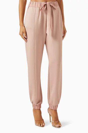 Tapered Drawstring Pants in Stretch Modal-blend