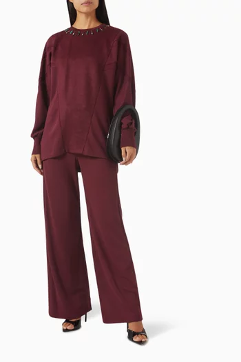 Straight-leg Pants in Stretch Viscose-blend