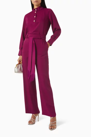 Wide-leg Pants in Viscose-blend