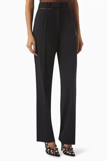 Wide-leg Pants in Virgin Wool Blend