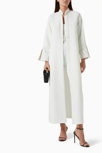 Contrast-stitch Abaya