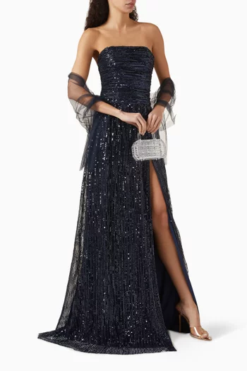 Strapless Sequinned Gown