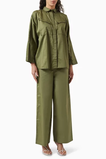 Siam Shirt & Pants Set in Cotton-satin