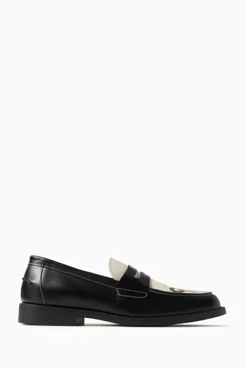 Wilde Snake Penny Loafers in Leather