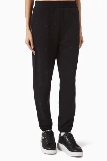 KL Rhinestone-embellished Sweatpants in Jersey