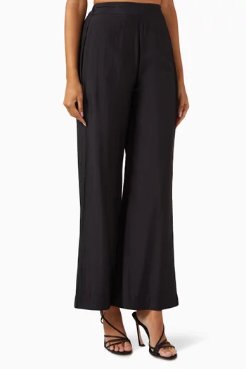 Wide-leg Pants in Cotton-silk Muslin