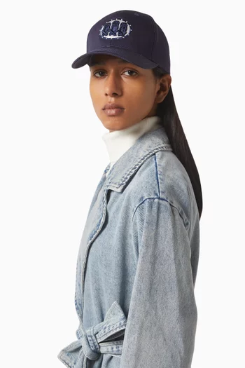 Three Wise Monkeys Baseball Cap in Cotton