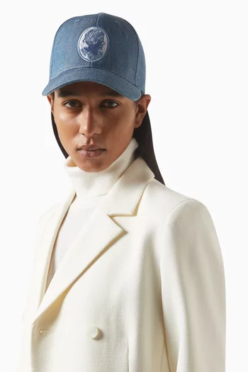 Roman Emperor Baseball Cap in Denim
