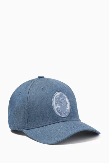 Roman Emperor Baseball Cap in Denim