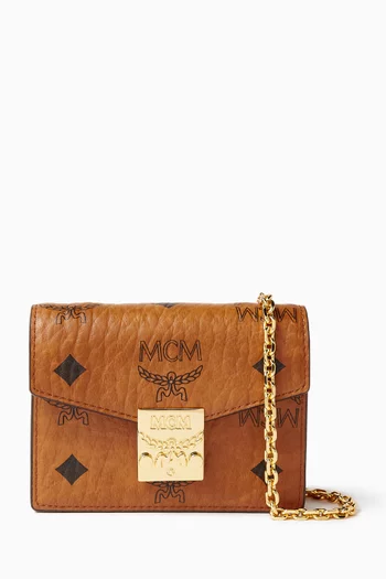 Tracy Chain Card Case in Visetos Canvas