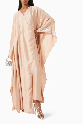 Sequin-embellished Wrap Kaftan