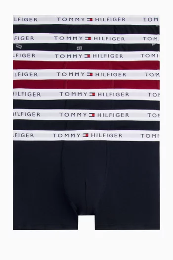 Signature-print Logo Waistband Trunks, Set of 7