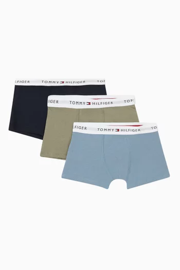 Logo Waistband Trunks Set of 3