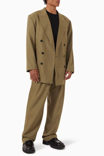 George Oversized Double-breasted Jacket in Wool-blend