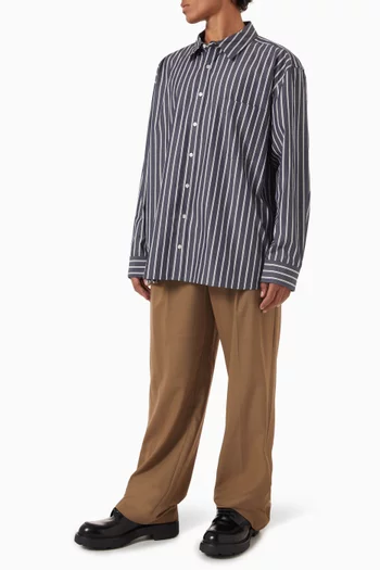 Khailed Striped Oversized Shirt in Cotton