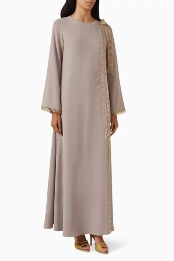 Sequin-embellished Kaftan in Crepe Chiffon