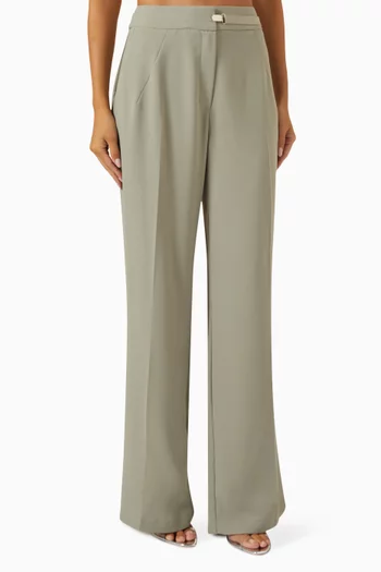 Belted Straight-leg Pants