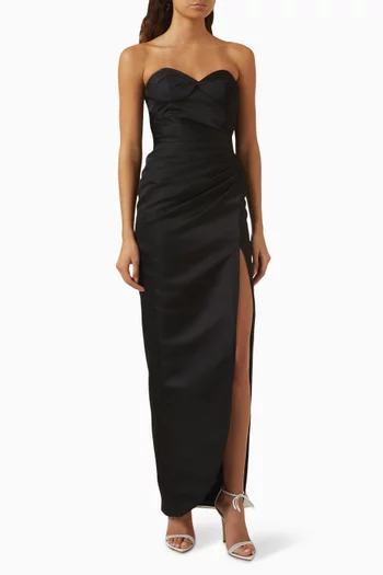 Bustier Bow Gown in Satin