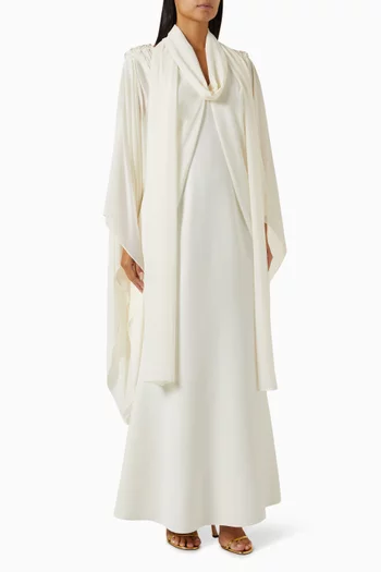 Bead-embellished Kaftan in Chiffon
