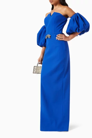 Crystal-embellished Dress in Crepe