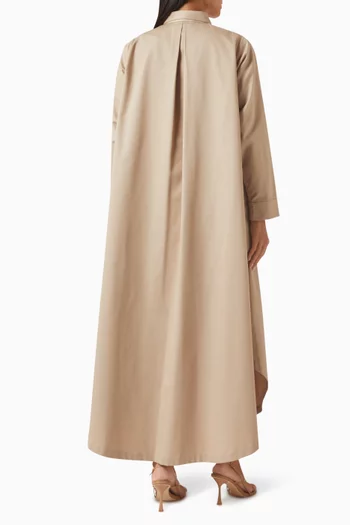 Button-front Curved-hem Coat