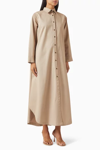 Button-front Curved-hem Coat
