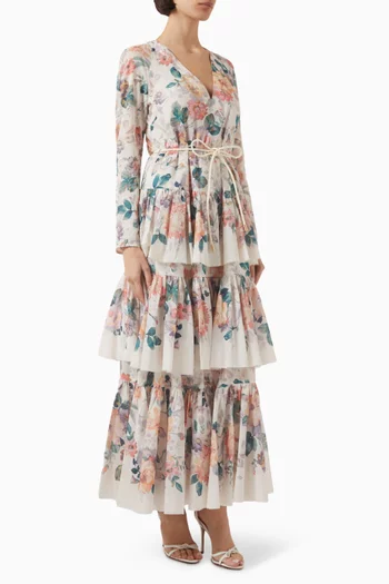 Acacia Tiered Maxi Dress in Cotton